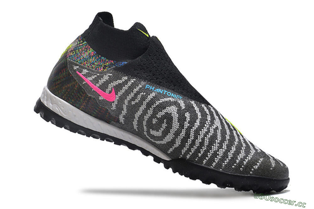 Men's Nike Phantom GX Elite DF Link TF Artificial Turf High-Tops Football Shoes - Grey/Rainbow 4