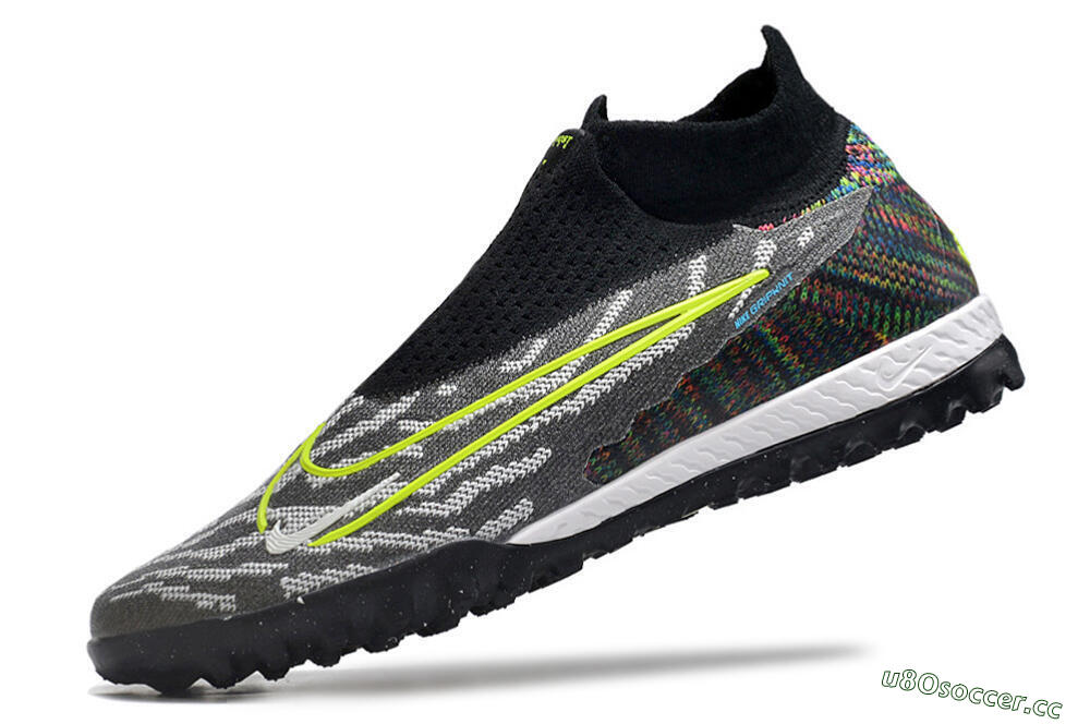 Men's Nike Phantom GX Elite DF Link TF Artificial Turf High-Tops Football Shoes - Grey/Rainbow 5