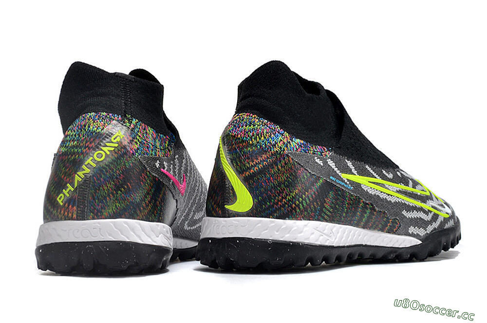 Men's Nike Phantom GX Elite DF Link TF Artificial Turf High-Tops Football Shoes - Grey/Rainbow 6
