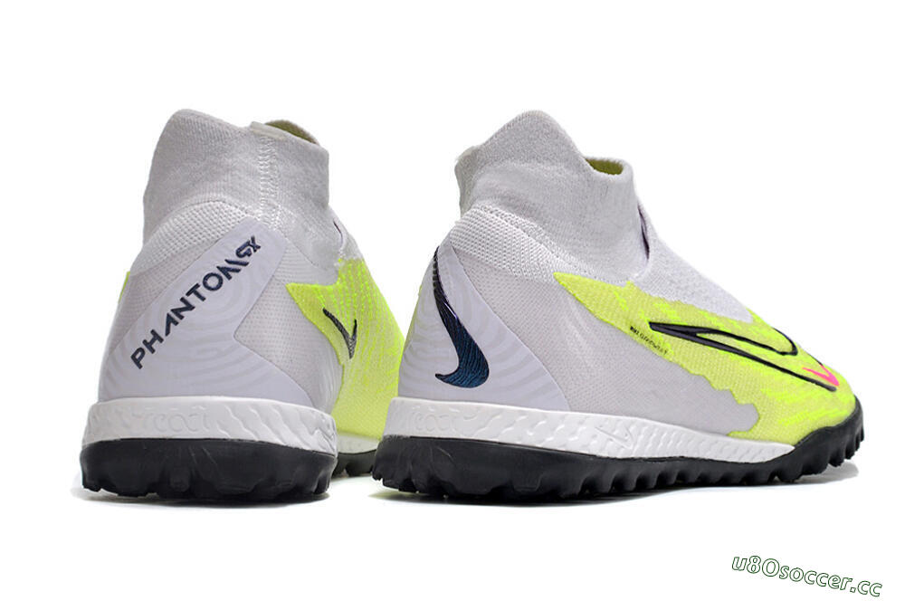 Men's Nike Phantom GX Elite DF Link TF Artificial Turf High-Tops Football Shoes - Grey/Green/Pink 6