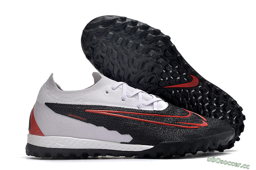 Men's Nike Phantom GX Elite TF Artificial Turf Low-Tops Football Shoes - Black/White/Red 2