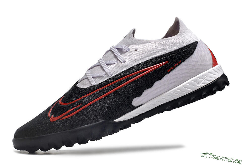 Men's Nike Phantom GX Elite TF Artificial Turf Low-Tops Football Shoes - Black/White/Red 5