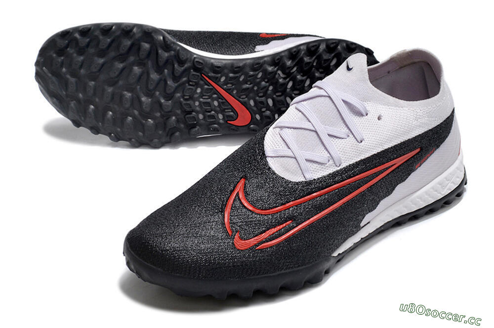 Men's Nike Phantom GX Elite TF Artificial Turf Low-Tops Football Shoes - Black/White/Red 3