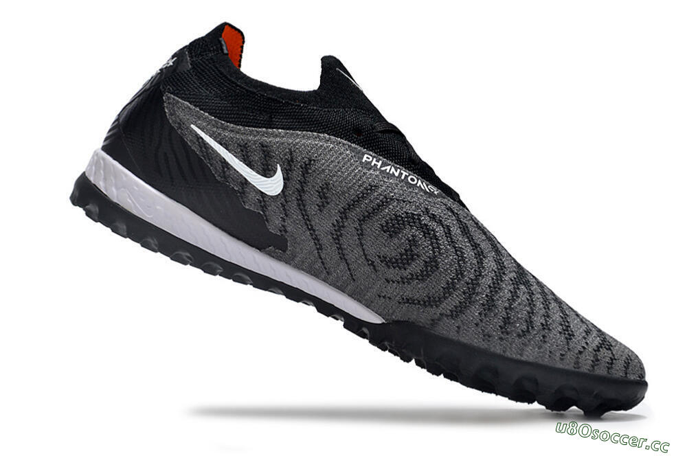 Men's Nike Phantom GX Elite TF Artificial Turf Low-Tops Football Shoes - Black/White/Grey 4