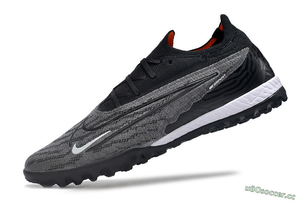 Men's Nike Phantom GX Elite TF Artificial Turf Low-Tops Football Shoes - Black/White/Grey 5