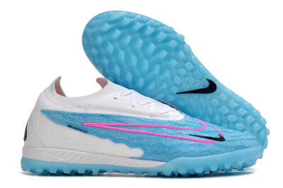 Men's Nike Phantom GX Elite TF Artificial Turf Low-Tops Football Shoes - Blue/White/Pink