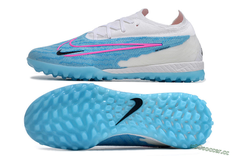 Men's Nike Phantom GX Elite TF Artificial Turf Low-Tops Football Shoes - Blue/White/Pink 1