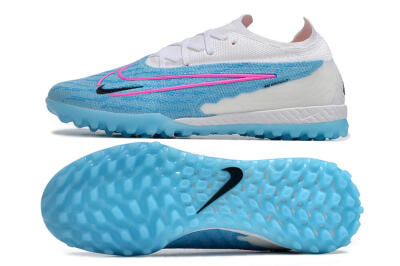 Men's Nike Phantom GX Elite TF Artificial Turf Low-Tops Football Shoes - Blue/White/Pink