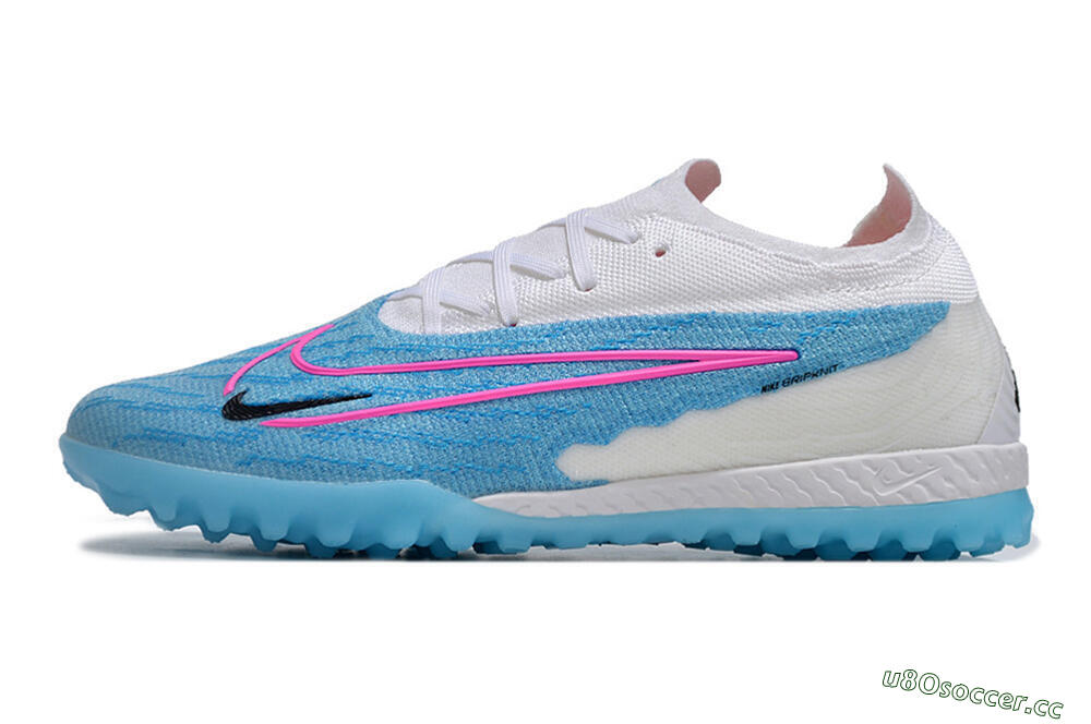 Men's Nike Phantom GX Elite TF Artificial Turf Low-Tops Football Shoes - Blue/White/Pink 0