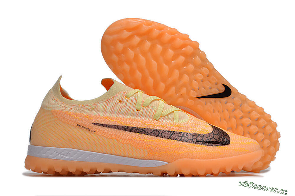 Men's Nike Phantom GX Elite TF Artificial Turf Low-Tops Football Shoes - Orange/Pink/Black 2