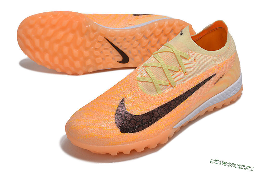 Men's Nike Phantom GX Elite TF Artificial Turf Low-Tops Football Shoes - Orange/Pink/Black 3