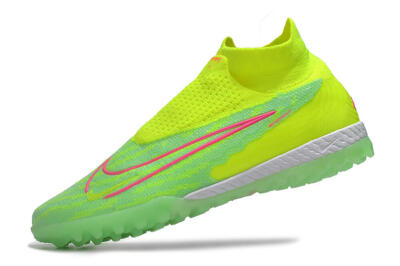 Men's Nike Phantom GX Elite DF Link TF Artificial Turf High-Tops Football Shoes - Green/Pink/White