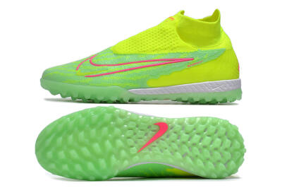 Men's Nike Phantom GX Elite DF Link TF Artificial Turf High-Tops Football Shoes - Green/Pink/White