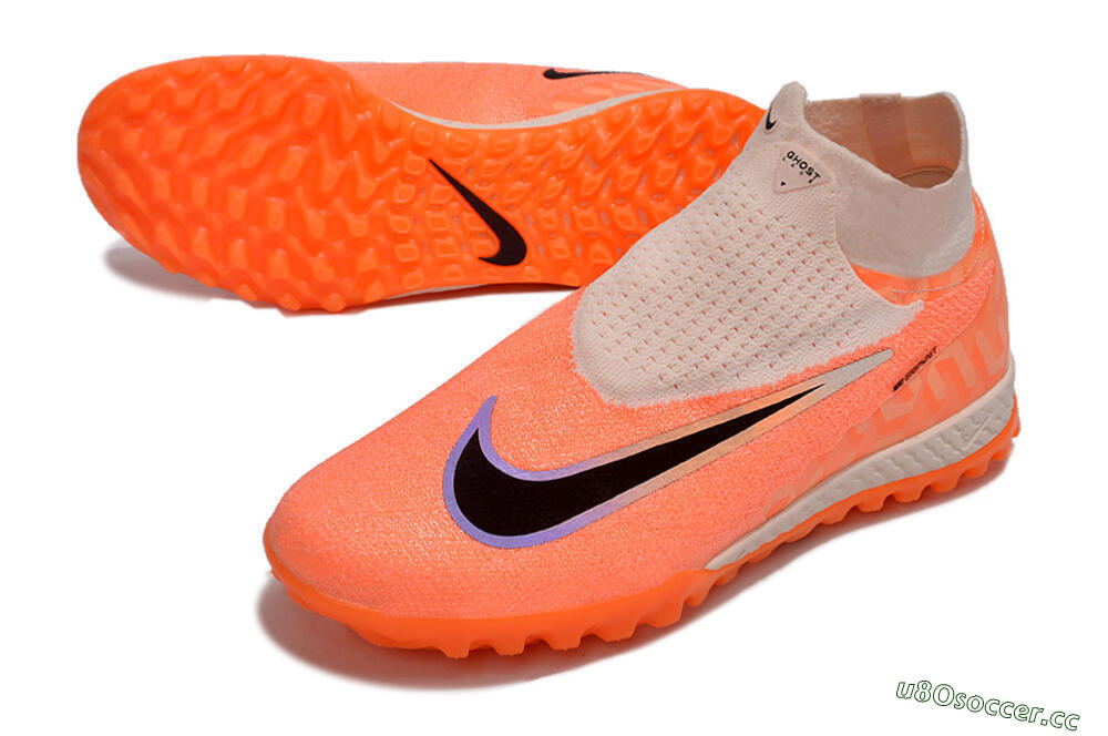 Men's Nike Phantom GX Elite DF Link TF Artificial Turf High-Tops Football Shoes - Orange/Pink/Black/Purple 3