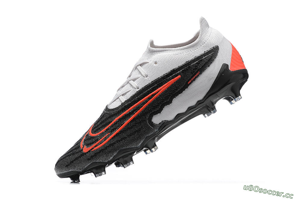 Men's Nike Phantom GX Elite FG Firm Ground Low-Tops Football Boots - Black/White/Red 8