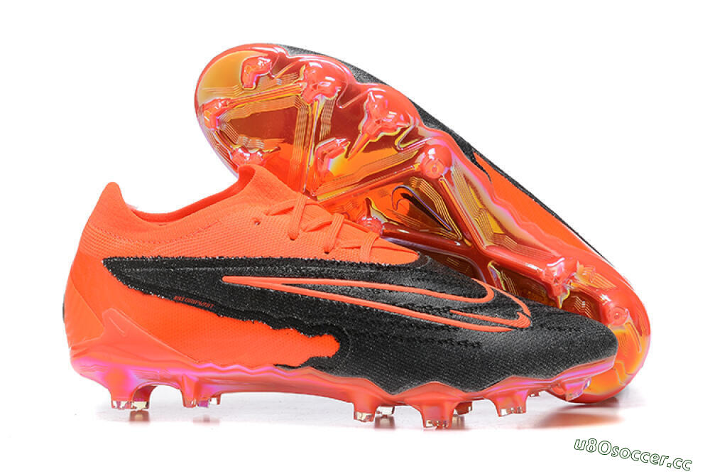 Men's Nike Phantom GX Elite FG Firm Ground Low-Tops Football Boots - Orange/Black/Grey 2