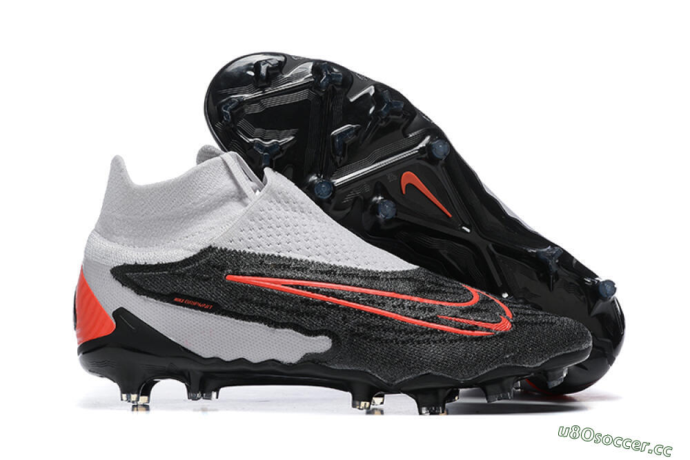 Men's Nike Phantom GX Elite FG Firm Ground High-Tops Football Boots - Black/White/Red 2