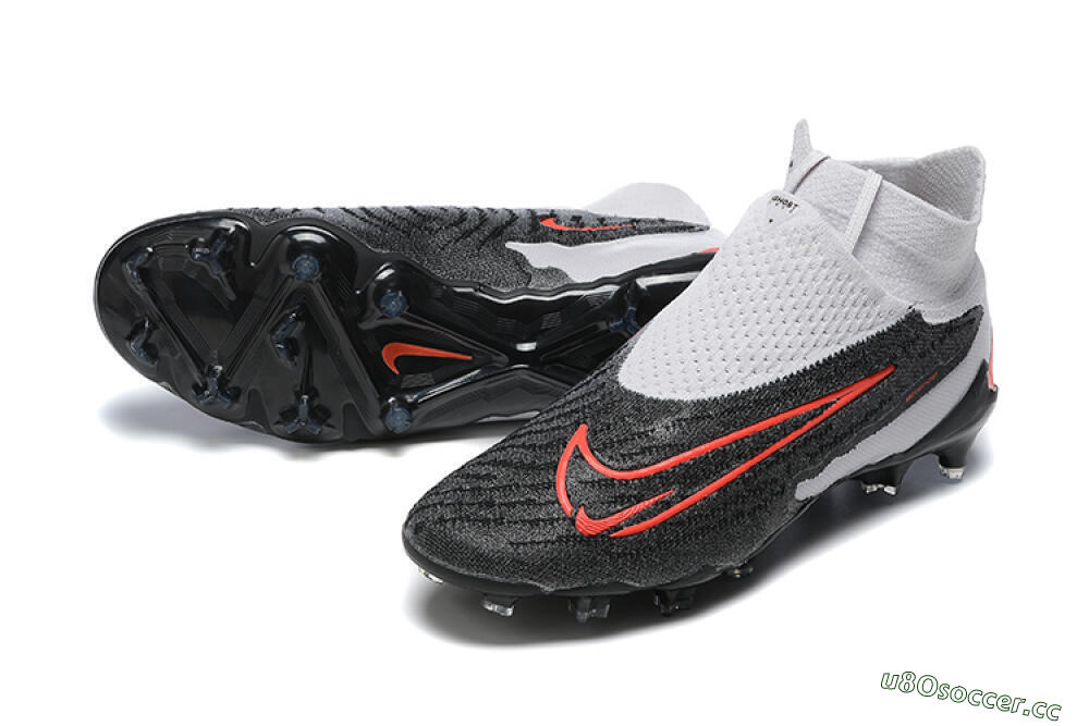 Men's Nike Phantom GX Elite FG Firm Ground High-Tops Football Boots - Black/White/Red 3