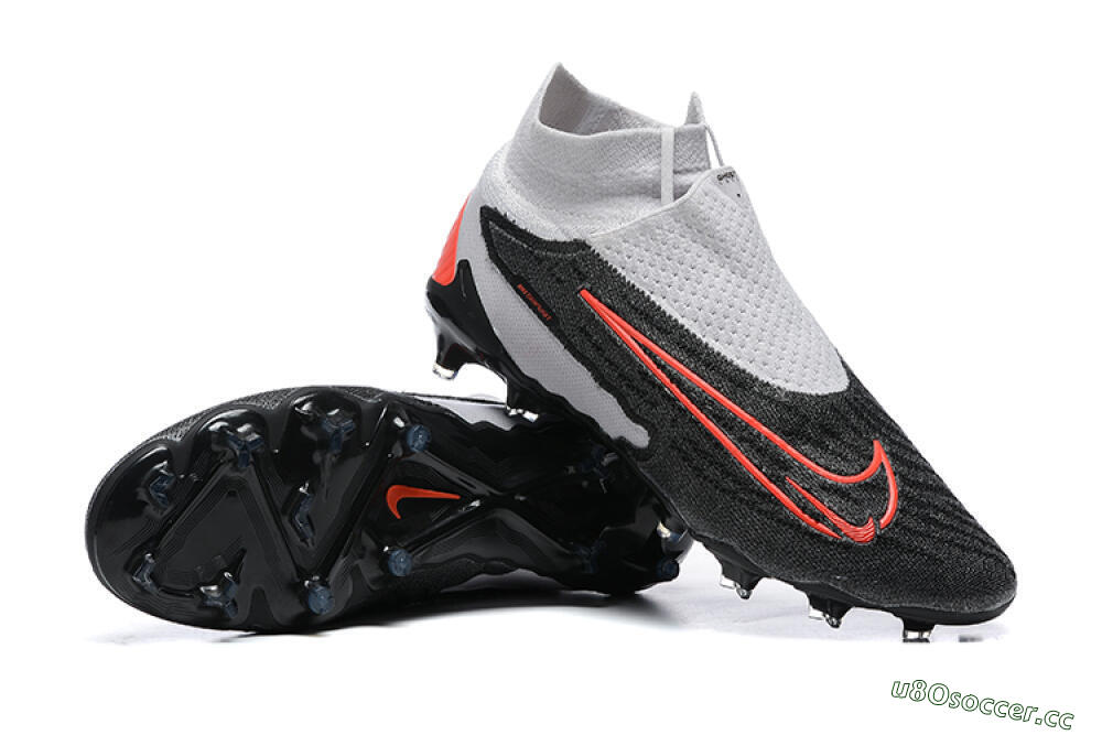 Men's Nike Phantom GX Elite FG Firm Ground High-Tops Football Boots - Black/White/Red 4
