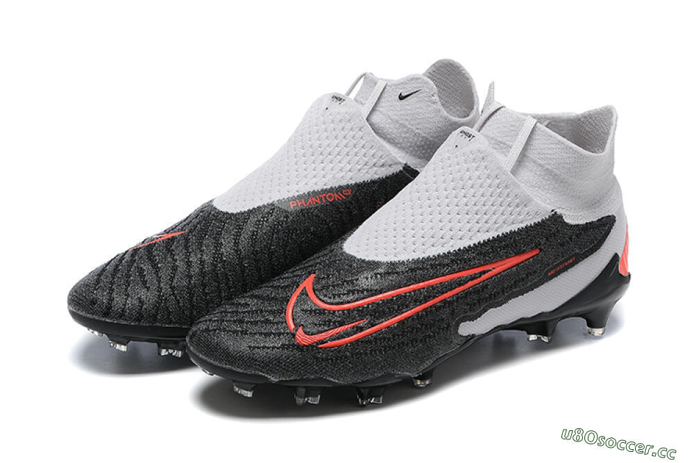 Men's Nike Phantom GX Elite FG Firm Ground High-Tops Football Boots - Black/White/Red 5