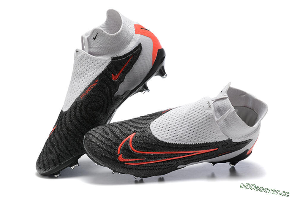 Men's Nike Phantom GX Elite FG Firm Ground High-Tops Football Boots - Black/White/Red 6