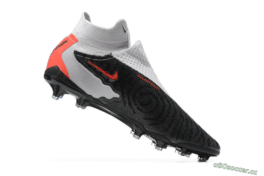 Men's Nike Phantom GX Elite FG Firm Ground High-Tops Football Boots - Black/White/Red 7