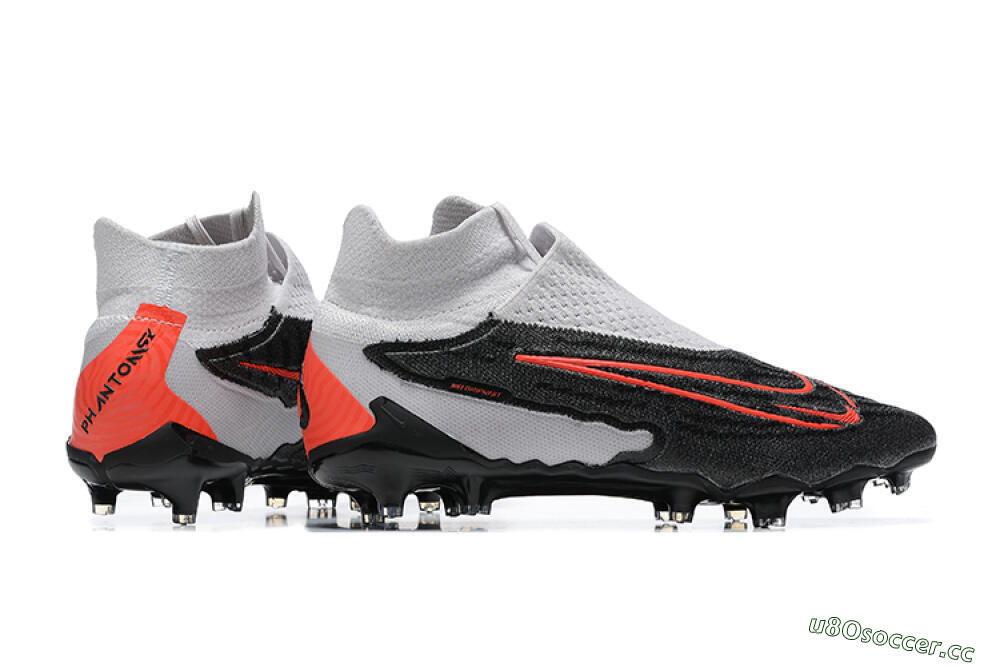 Men's Nike Phantom GX Elite FG Firm Ground High-Tops Football Boots - Black/White/Red 9