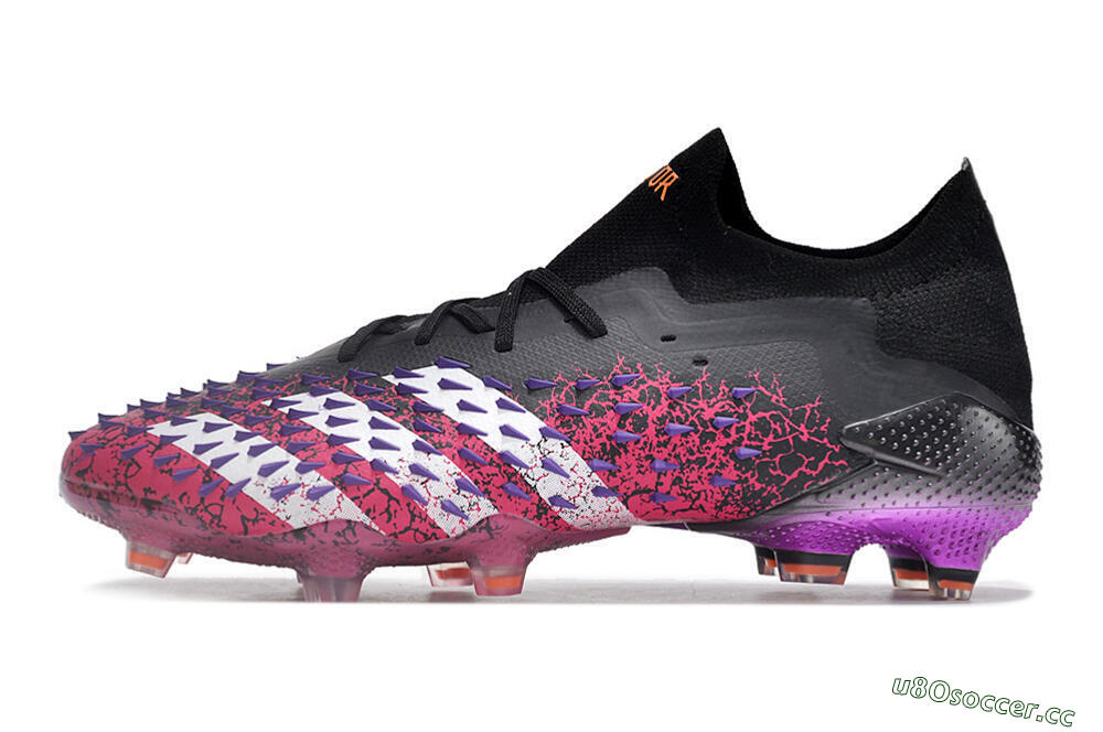 Unisex Adidas Predator Freak.1 FG Firm Ground Low-Tops Football Boots - Black/Pink/Purple 0