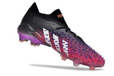 Unisex Adidas Predator Freak.1 FG Firm Ground Low-Tops Football Boots - Black/Pink/Purple