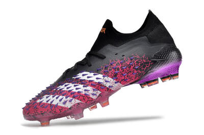 Unisex Adidas Predator Freak.1 FG Firm Ground Low-Tops Football Boots - Black/Pink/Purple