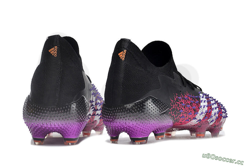 Unisex Adidas Predator Freak.1 FG Firm Ground Low-Tops Football Boots - Black/Pink/Purple 6