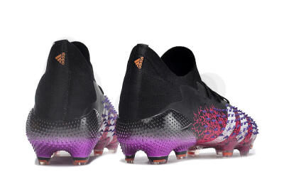 Unisex Adidas Predator Freak.1 FG Firm Ground Low-Tops Football Boots - Black/Pink/Purple