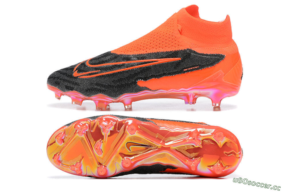 Men's Nike Phantom GX Elite FG Firm Ground High-Tops Football Boots - Orange/Black/Grey 1