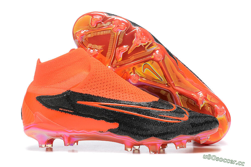 Men's Nike Phantom GX Elite FG Firm Ground High-Tops Football Boots - Orange/Black/Grey 2