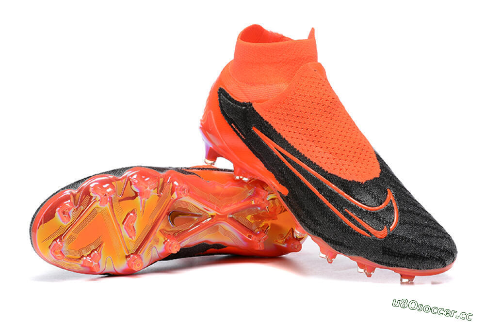 Men's Nike Phantom GX Elite FG Firm Ground High-Tops Football Boots - Orange/Black/Grey 4