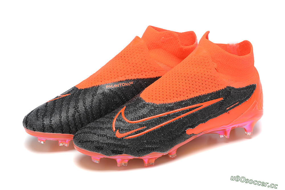 Men's Nike Phantom GX Elite FG Firm Ground High-Tops Football Boots - Orange/Black/Grey 5