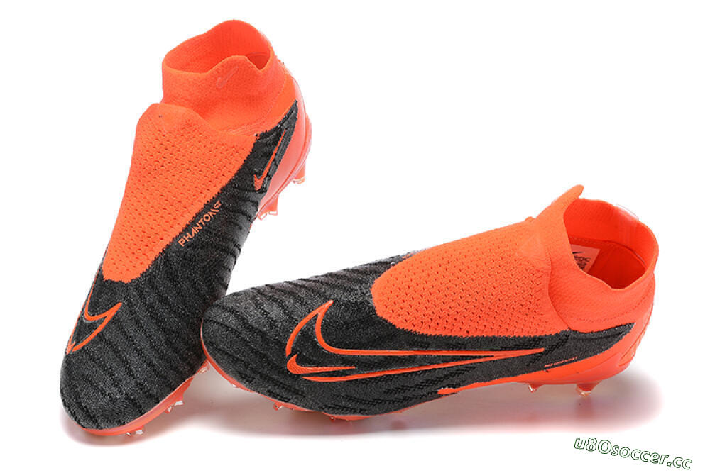 Men's Nike Phantom GX Elite FG Firm Ground High-Tops Football Boots - Orange/Black/Grey 6