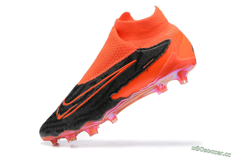 Men's Nike Phantom GX Elite FG Firm Ground High-Tops Football Boots - Orange/Black/Grey 8