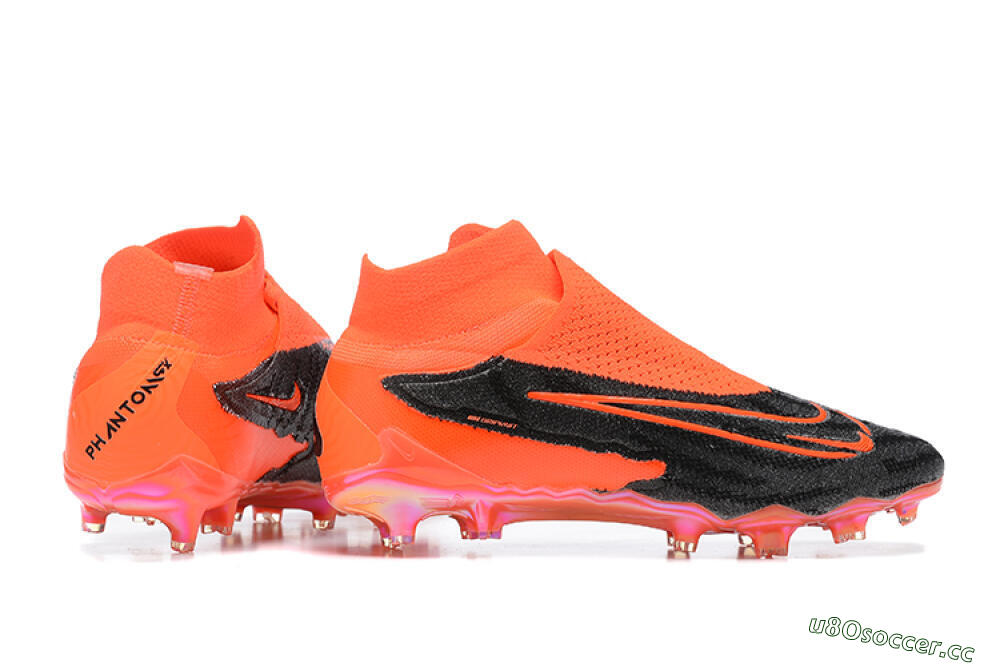 Men's Nike Phantom GX Elite FG Firm Ground High-Tops Football Boots - Orange/Black/Grey 9