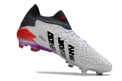 Unisex Adidas Predator Freak.1 FG Firm Ground Low-Tops Football Boots - White/Black/Grey/Red