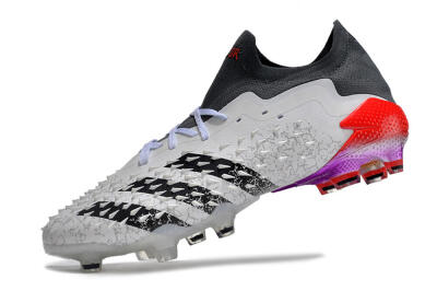 Unisex Adidas Predator Freak.1 FG Firm Ground Low-Tops Football Boots - White/Black/Grey/Red