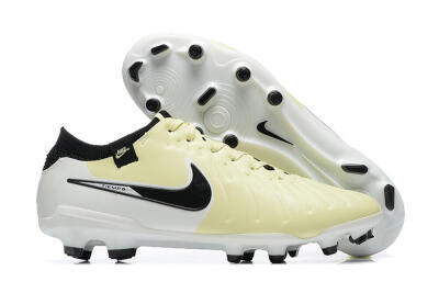 Men's Nike Tiempo Legend 10 Elite FG Firm Ground Low-Tops Football Boots - Beige/White/Black