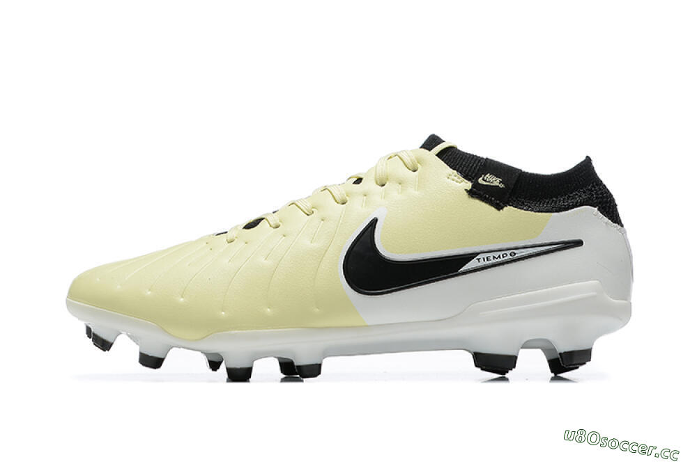 Men's Nike Tiempo Legend 10 Elite FG Firm Ground Low-Tops Football Boots - Beige/White/Black 0