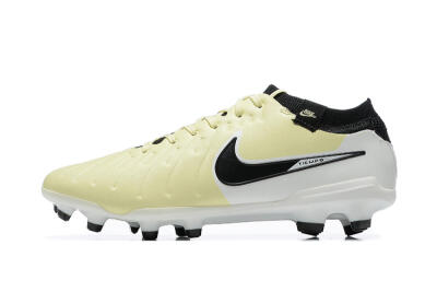 Men's Nike Tiempo Legend 10 Elite FG Firm Ground Low-Tops Football Boots - Beige/White/Black