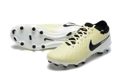 Men's Nike Tiempo Legend 10 Elite FG Firm Ground Low-Tops Football Boots - Beige/White/Black