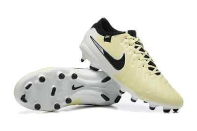 Men's Nike Tiempo Legend 10 Elite FG Firm Ground Low-Tops Football Boots - Beige/White/Black