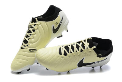 Men's Nike Tiempo Legend 10 Elite FG Firm Ground Low-Tops Football Boots - Beige/White/Black