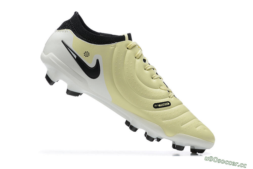 Men's Nike Tiempo Legend 10 Elite FG Firm Ground Low-Tops Football Boots - Beige/White/Black 7