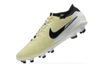 Men's Nike Tiempo Legend 10 Elite FG Firm Ground Low-Tops Football Boots - Beige/White/Black