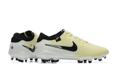 Men's Nike Tiempo Legend 10 Elite FG Firm Ground Low-Tops Football Boots - Beige/White/Black